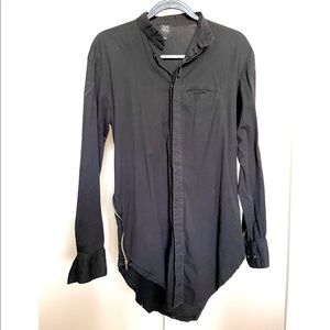 Mason Art Black Shirt with Zippers on sides & cuff